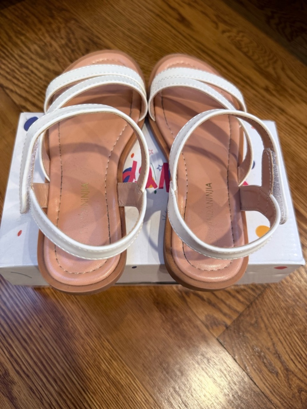 PANDANINJIA Girls Sandals Monica Summer Open Toe Flats Shoes Dress Sandals 2 - Picture 4 of 10
